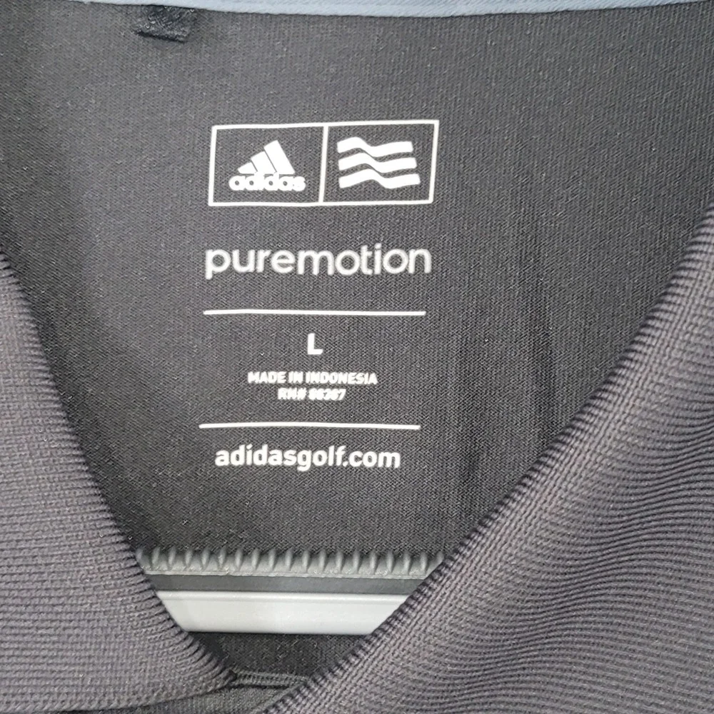 Adidas Puremotion Golf Polo Shirt Mens Large Black Cougar Logo Short Sleeve L